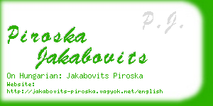 piroska jakabovits business card